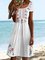 JFN Round Neck Paisley Beach Vacation Mini Dresses