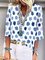 JFN V Neck Polka Dots Casual Blouse