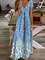 JFN V Neck Floral Short Sleeve Casual Vacation Maxi Dresses