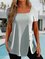 JFN Basic Square Neck Basics Plain Short Sleeve Tunic T-Shirt/Tee