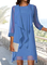 Basics Round Neck Plain Long Sleeve Woven Dress