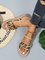 JFN Leopard Print Solid Woven Sole Sandals