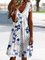 Vacation Floral Lace V Neck Dresses