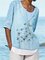 Cotton Loosen Floral Short Sleeve Tops