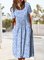 JFN Round Neck Pockets Floral Casual Midi Dresses