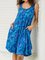 JFN Round Neck Pockets Leaves Casual Mini Dresses