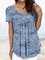 Ladies Tops Paisley Ruched Short Sleeve Stretchy Tunic