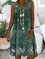 JFN V Neck Floral Sleeveless Beach Casual Midi Dresses