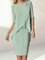 JFN Crew Neck Elegant Plain Formal Midi Dresses
