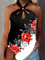 Casual Halter Floral Tanks & Camis