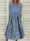 JFN Round Neck Floral Casual Midi Dresses