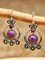 JFN Vintage Ethnic Purple Turquoise Earrings Holiday Jewel
