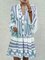 Printed V Neck Dresses Beach Casual Geometric Dresses