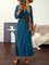 Shawl Collar Shift Women 3/4 Sleeve Paneled Spring Dress