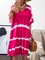 Plus Size Patchwork Hippie Women Summer Mini Dresses