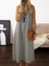 Summer Maxi Pockets Dresses Women Plus Size Solid Sleeveless Crew Neck Dresses