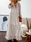 Women Shift Boho Floral Maxi Dresses Long Sleeve V Neck Daily Dresses