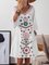 V Neck Women Dresses Shift Printed Dresses