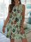 Summer Floral Casual Holiday Crew Neck Sleeveless Paneled Printed Dress
