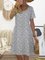 Summer Pockets Midi Dress Women Short Sleeve Dresses