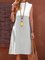 Plus Size Midi Dresses Women Summer Shift Sleeveless Turtleneck Paneled Dresses