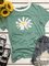 Floral Printed Short Sleeve Crew Neck T-shirts Tops