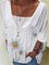 White Casual Long Sleeve Shirt Collar Shirts & Tops