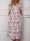 Women Floral Caftan Pockets Summer Dresses