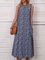 Floral Pockets Maxi Dress Summer Sleeveless Dresses