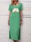 Summer Printed Maxi Dress Crew Neck Women Dresses