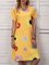 V-neck ladies dress A-Line daily casual daisy print dress
