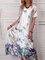 Women Butterfly Caftan V-Neck Holiday Maxi Dresses
