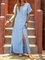 V Neck Women Dresses Beach Linen Paneled Dresses