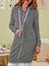 Casual Long Sleeve H-line Hoodie Coat