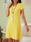 Solid Cotton Short Sleeve Casual Dresses