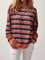 Stripe Blouse Round Neck Long Sleeve Casual Sweatshirt