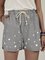 Star print striped shorts casual shorts