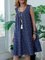 Plus Size Floral Print Beach Women Summer Midi Dresses