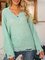 Green Paneled Casual Cotton-Blend Solid Sweater