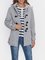Women Horn Button Cotton Fleece Hooded Duffle Coat