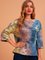 Khaki Cotton-Blend Crew Neck Casual Ombre/tie-Dye Shirts & Tops