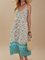 White Floral Cold Shoulder Spaghetti Dresses