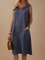 Casual lace collar dress pocket midi dress