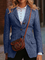 Brown Paneled Vintage Cotton-Blend Blazer