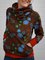 Turtleneck Floral-print Casual Sweatshirt