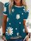 Black Cotton Round Neck Casual Printed Shirts & Tops