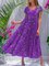 Blue Cotton-Blend Sleeveless Casual Dresses