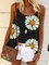 Casual Plus Size Sleeveless Floral Printed Tank Tops