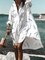White Casual Shift Shirt Collar Geometric Dresses