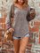 Ethnic Print Stitching V-neck Lantern Sleeve Casual Blouse T-shirts